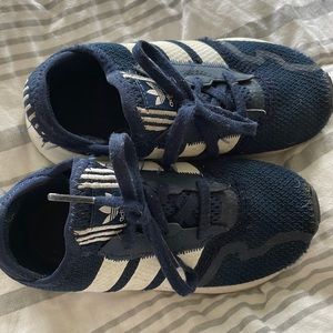 Navy blue adidas toddler sneaker